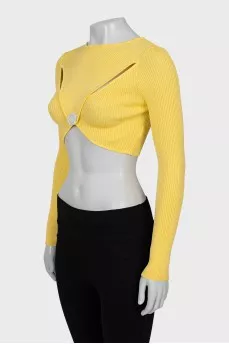 Crop top with button