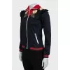 Cardigan with zipper and embroidery