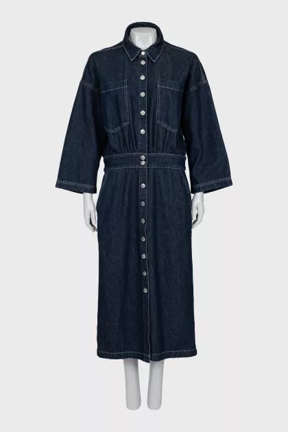 Denim dress with buttons