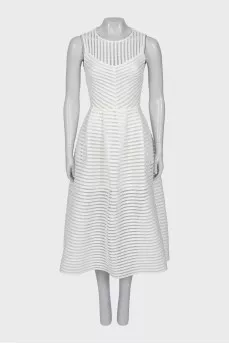 Striped dress in white