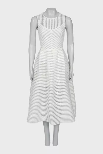 Striped dress in white