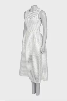 Striped dress in white