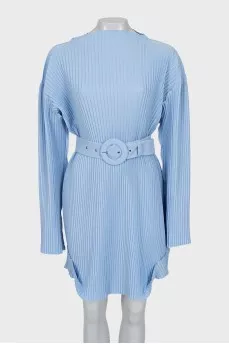 Blue pleated dress