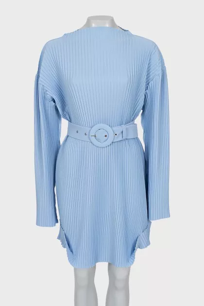 Blue pleated dress