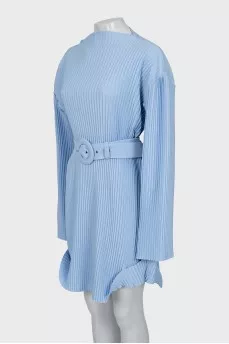 Blue pleated dress