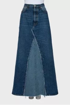 Denim maxi skirt