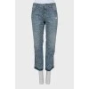 Straight jeans with rhinestones