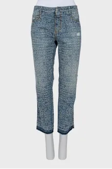 Straight jeans with rhinestones