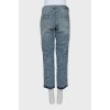 Straight jeans with rhinestones