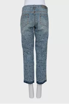 Straight jeans with rhinestones
