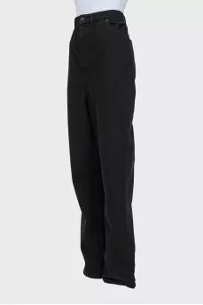 Wide leg black jeans
