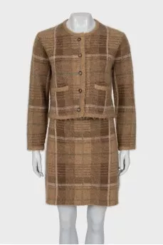 Cardigan and skirt suit