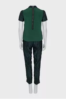Blouse and trousers suit