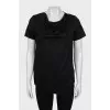 Black T-shirt with a loose collar
