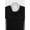Black T-shirt with a loose collar