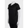 Black T-shirt with a loose collar