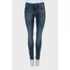 Skinny fit jeans with embroidery