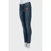 Skinny fit jeans with embroidery