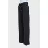 Straight leg jeans with lacing at the waist