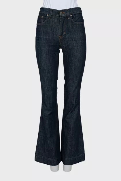 Mid-rise flared jeans