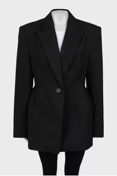 Woolen jacket with button