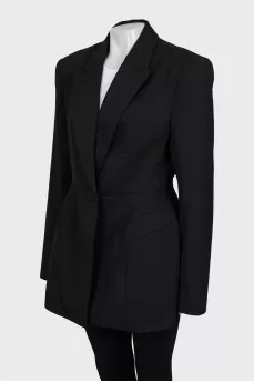 Woolen jacket with button
