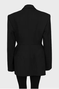Woolen jacket with button