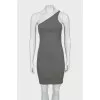 Gray one shoulder dress