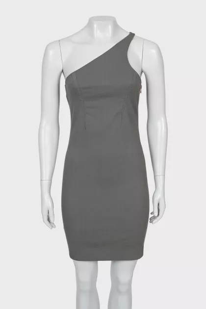 Gray one shoulder dress