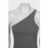 Gray one shoulder dress