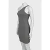 Gray one shoulder dress