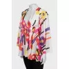 Semi-transparent blouse with multi-colored print