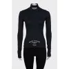 Tight turtleneck with printed collar