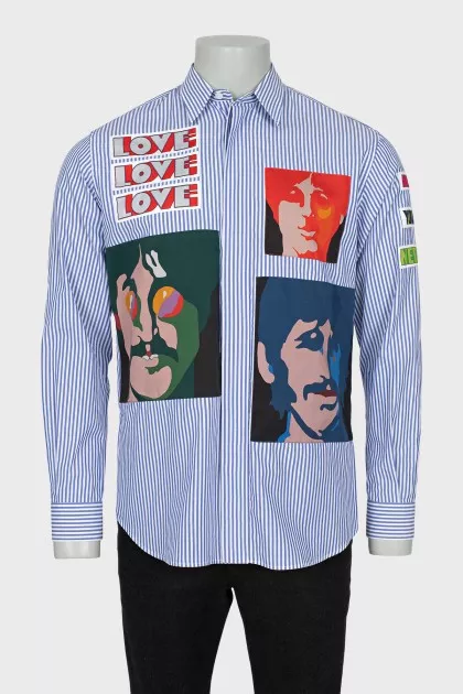 Men's shirt with appliques