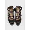 Velcro peep toe shoes