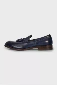 Men's Blue Leather Loafers