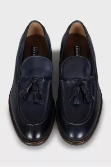 Men's Blue Leather Loafers