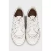 Leather sneakers with weave