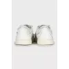 Leather sneakers with weave