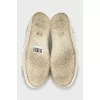 Leather sneakers with weave