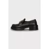 Leather loafers with signature print