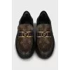 Leather loafers with signature print