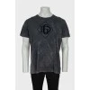 Чоловіча сіра футболка з фірмовим лого
