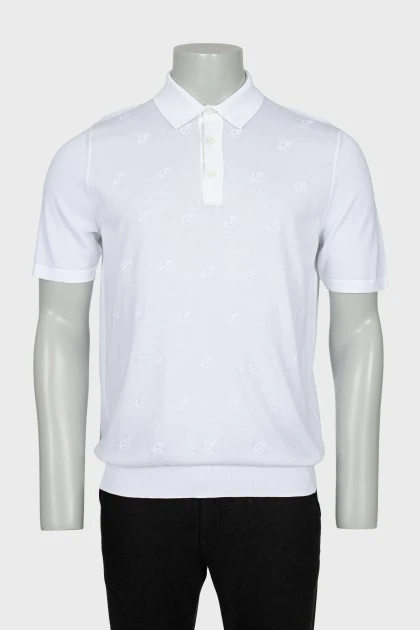 Men's T-shirt with buttons and embroidery