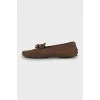 Brown suede loafers