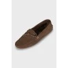 Brown suede loafers