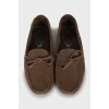 Brown suede loafers