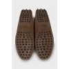 Brown suede loafers