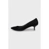 Suede kitten heel shoes