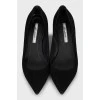 Suede kitten heel shoes